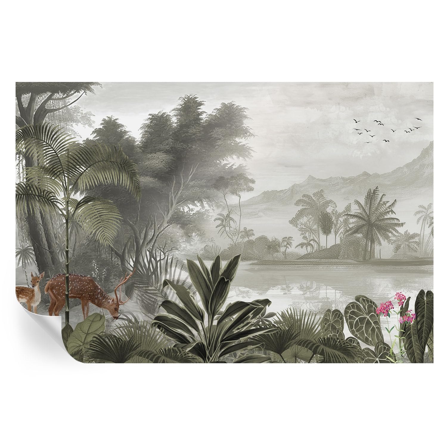 Revestimiento adhesivo para pared 104x70 cm oasis tropical para despertar alegría en tu hogar