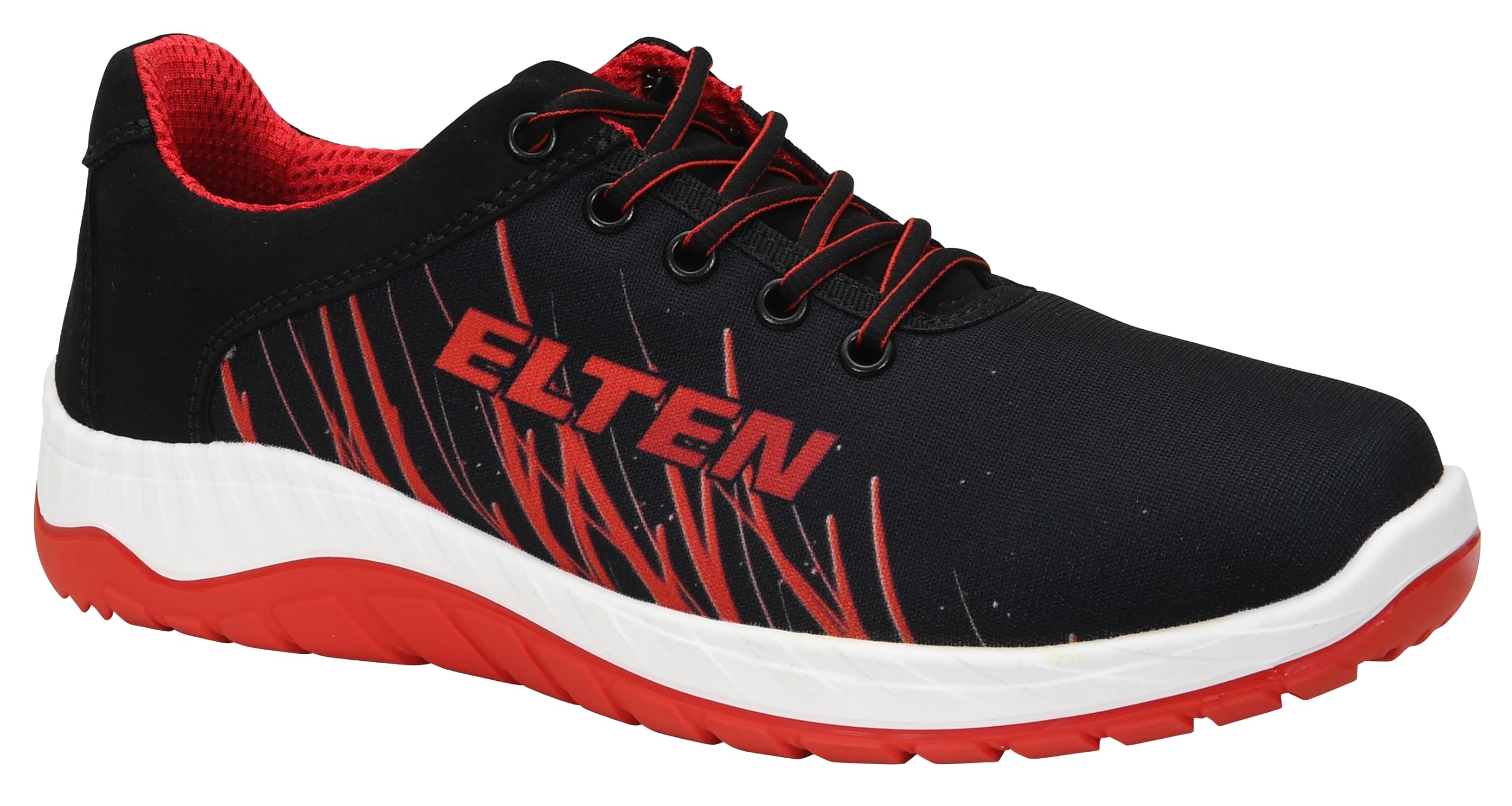 ELTEN Lana Black-red Low ESD O1 | Berufsschuhe für Damen & Herren, ohne Schutzkappe, leicht, atmungsaktiv
