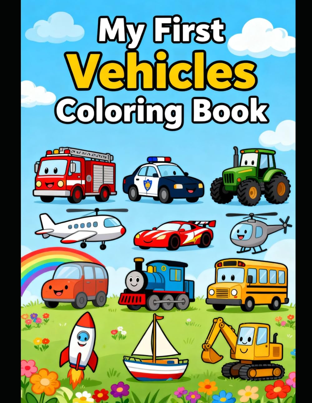 My First Big Vehicle Coloring Book: Fun Trucks, Cars, Tractors, Planes and More for Kids Ages 3–6