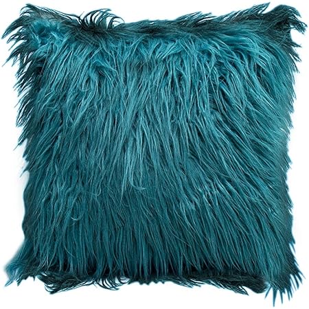 blue fluffy pillows