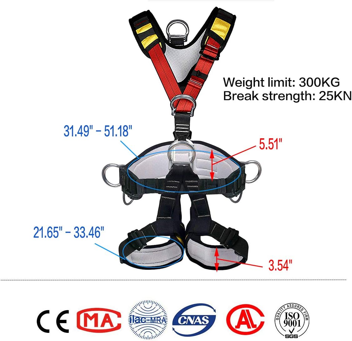 HEEJO Climbing Harness, Safety Harness Safe Seat Belt for Outdoor Tree Climbing Harness, Outward Band Expanding Training Large Size: Home Improvement