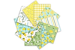 Whaline Summer Cotton Fabric Bundles Watercolor Lemon Fat Quarters
