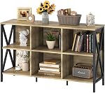 47" 5 Cube Low Libraryhelf, Bibliothèque horizontale de stockage industriel en bois 320lbs gros travail, robot aspirateur, 30-min assemblé, rangement de cubby ouvert pour la maison bureau chambre salon