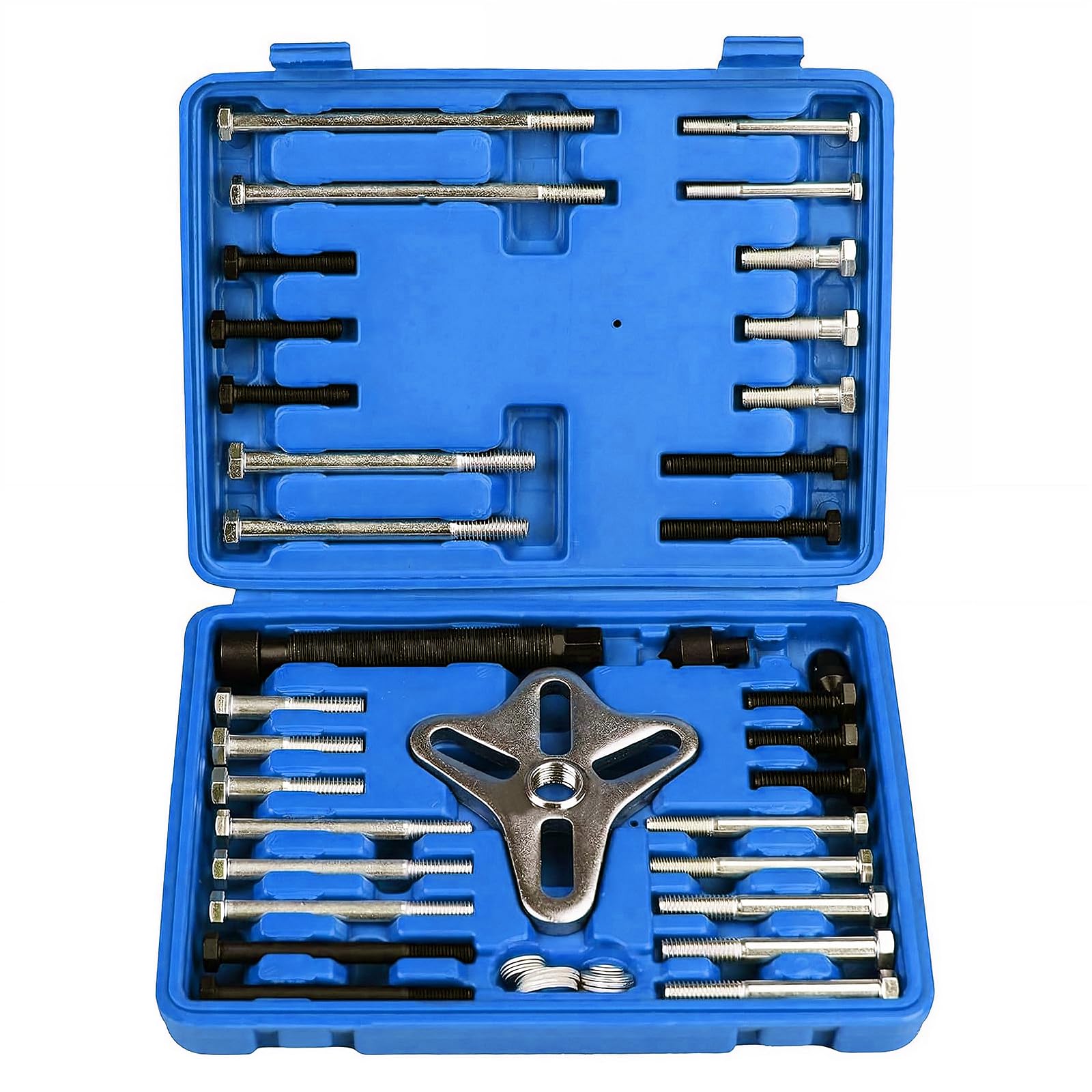 46PCS Crankshaft Pulley Removal Steering Wheel Pulling Set Harmonic Balancer Tool Kit