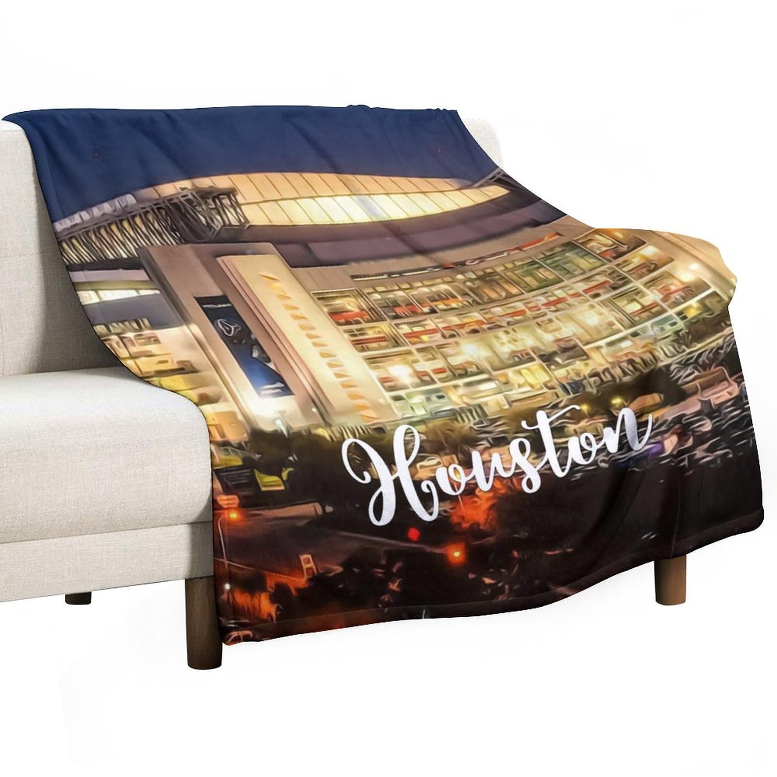 Couverture polaire Houston en flanelle de 101x127 cm pour le salon