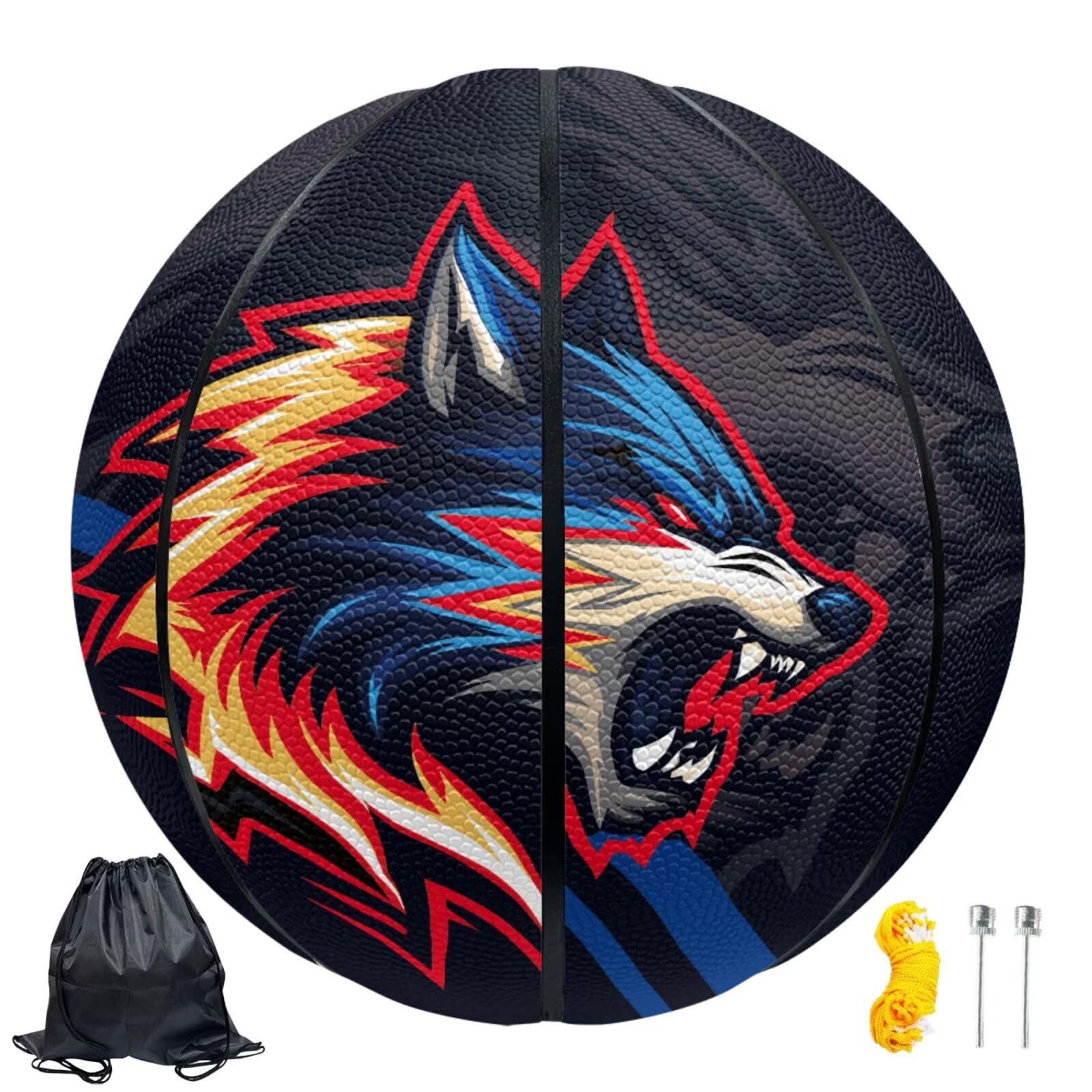 Urndoeng Wolf Pattern Personalized Basketball Size 7 / Size 5, Birthday Present, Team Gifts ，Room Decoration
