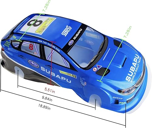 Miniatura 4 de Manrock 110 Escala RC Pintado Drift Racing Touring Onroad Carrocería Coche Shell Sti X Azul