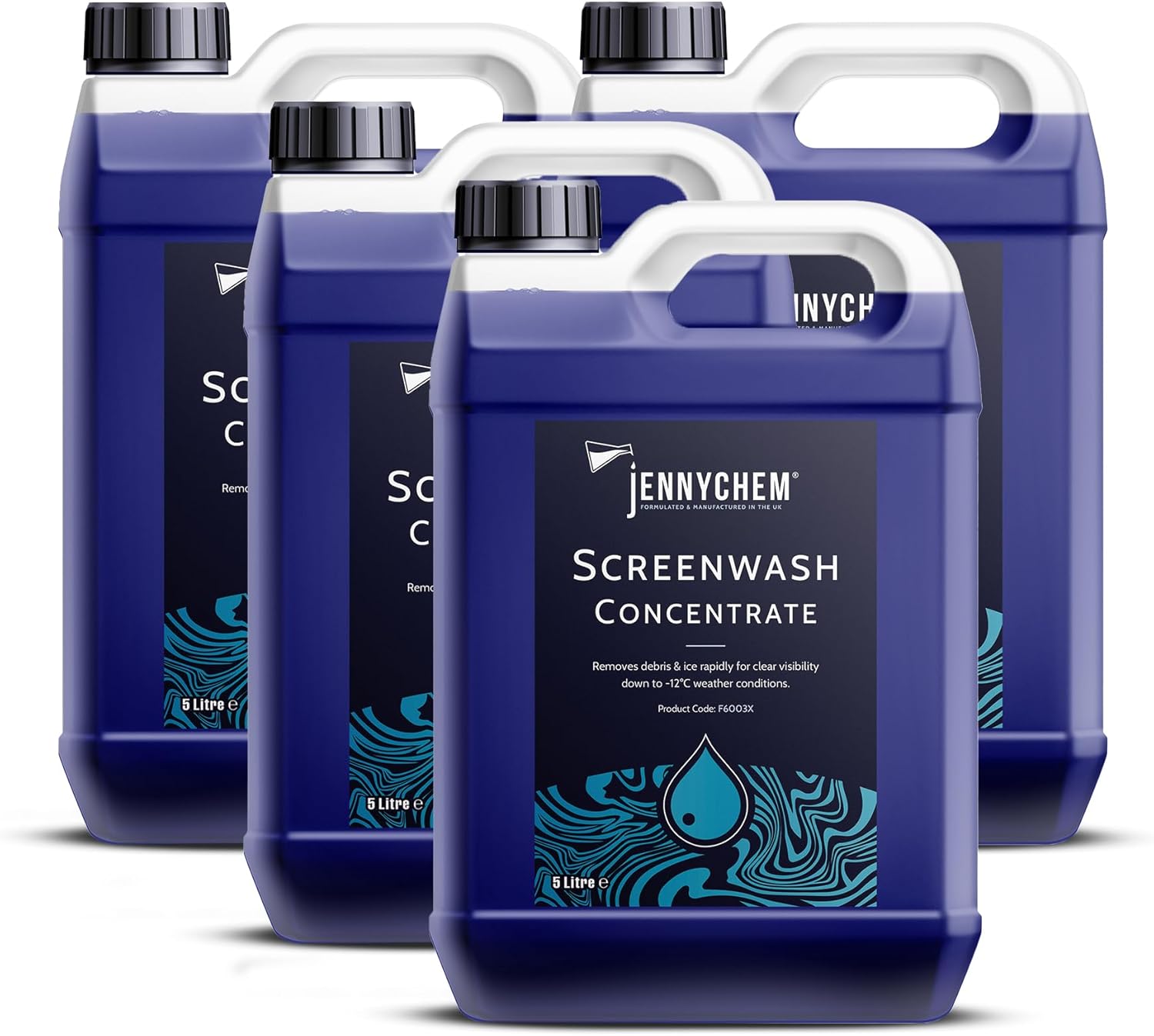 Jennychem Ready Mixed Screenwash Windscreen Fluid 4x5L. All Seasons