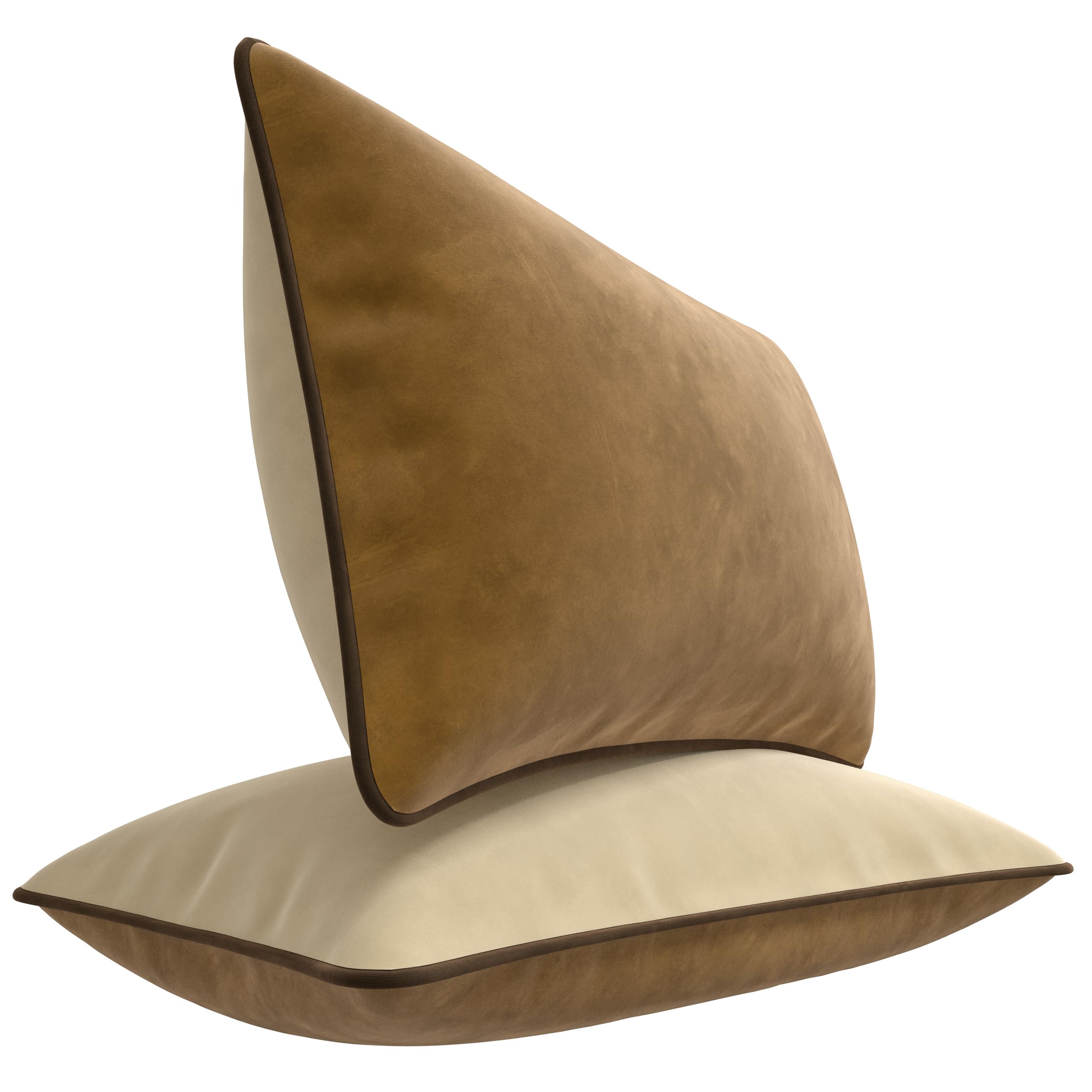 Blau Marité Set de 2 Fundas Cojín Terciopelo. Fundas Cojines Decorativos. Funda Cojin Sofa Terciopelo. Cojin Cama. Cojines salón. Relleno no Incluido. (Marrón y Beige, 30x50cm)