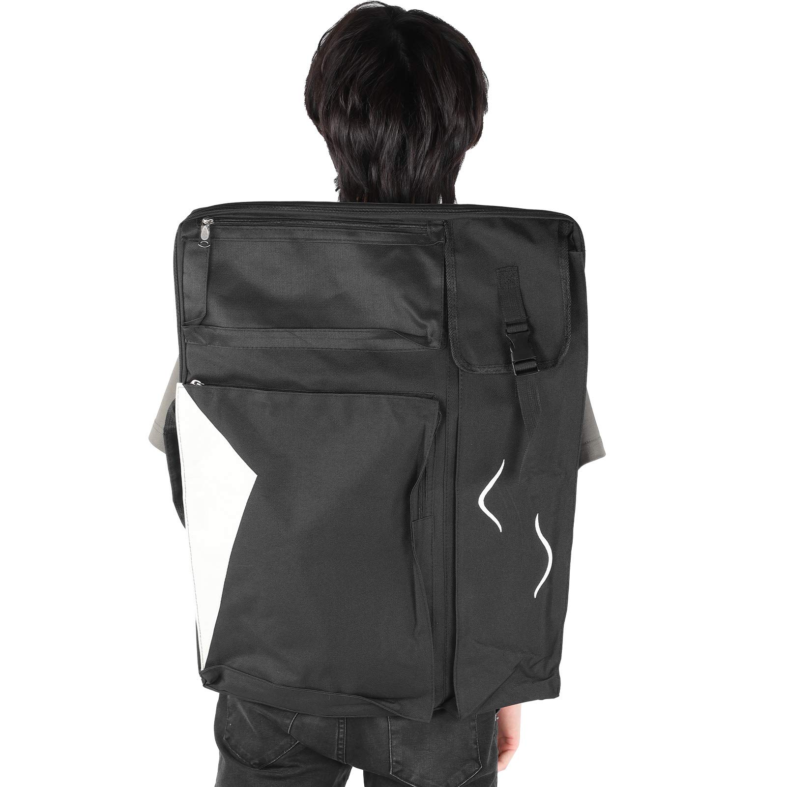 Borsa Sketchbook Viaggio Multifunzione - Tavolo Da Disegno 4K Impermeabile - Zaino Trasporto Materiale Artistico Nero - Foto 11