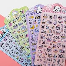 Cute Panda Stickers for Kids & Girls | Kawaii Cartoon Panda Paradise Sticker Sheet | Journal Scrapbook Diary Laptop Bottle Decoration | Gift Stationery Set (Panda S1)