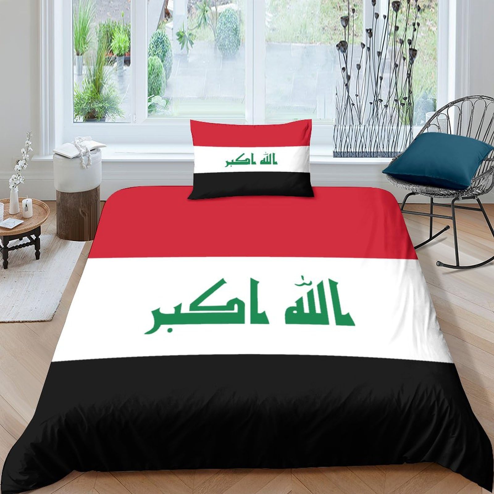 AAHARYA Flag Room Decoration Bedding Set 3D Printed Pattern Ultra Soft National Flag Theme Duvet Cover for Kids Adults,with Hidden Zipper Quilt Cover Pillowcase Single（135x200cm）