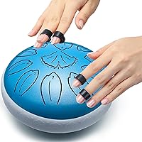 Vista 3 de Percusión de tambor de lengua de acero, 6 pulgadas, 11 notas, instrumentos musicales con libro de música, mazos, bolsa de transporte, púas de dedos