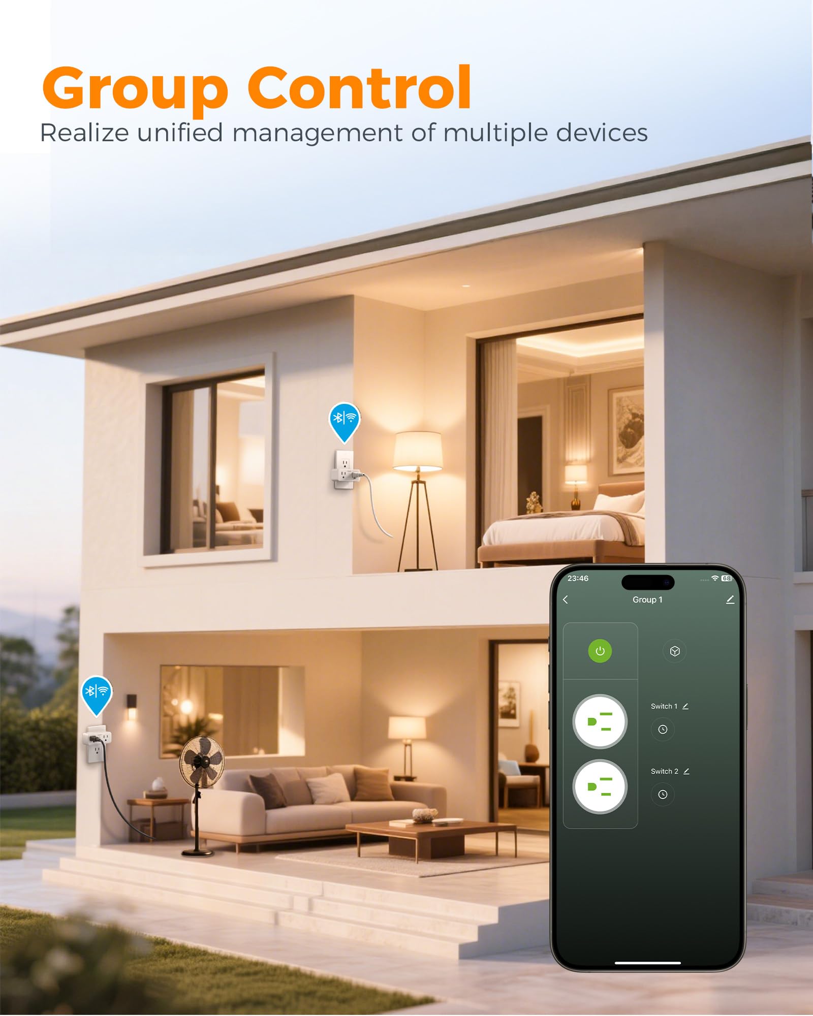 TESSAN 2 Pack Smart Plug WiFi Smart Outlet with Dual Sockets Compatible with Alexa and Google Home Remote — view 7