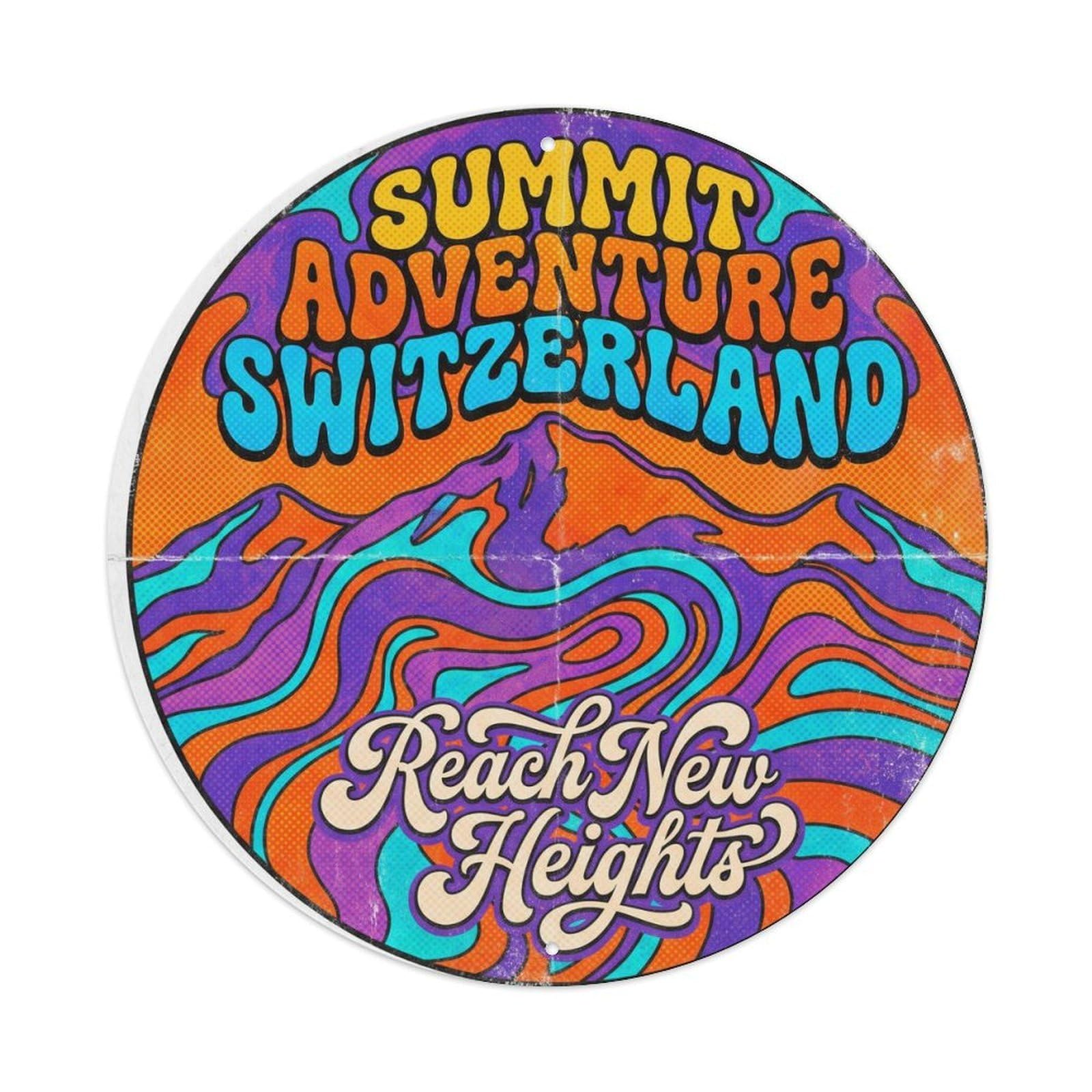 Vintage Travel Summit Adventure Switzerland Mountain Metal Tin Sign