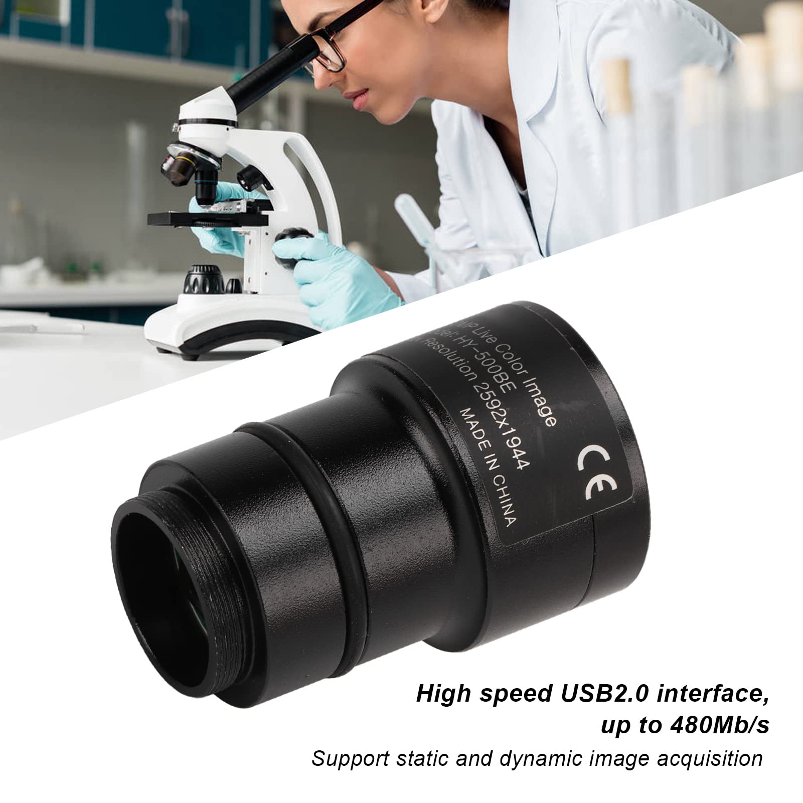 Cámara microscópica Digital USB Cmos de 5MP, cámara Industrial de alta resolución para reconocimiento de patrones industriales, gestión del tráfico