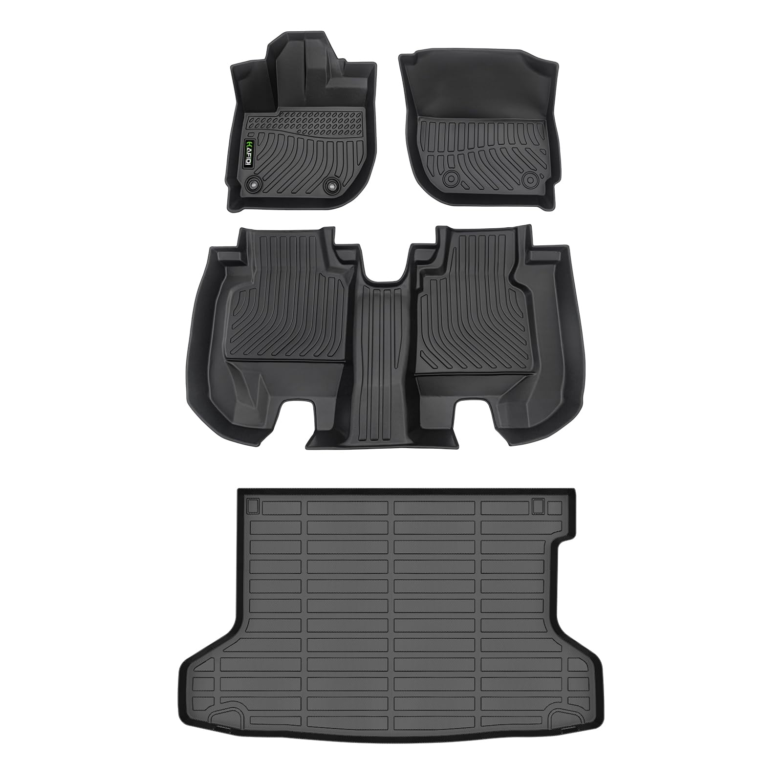 All Weather Car Floor Mats & Cargo Liner for Honda HR-V 2016-2022 (AWD Models) Custom Fit Full Set Accessories - Black