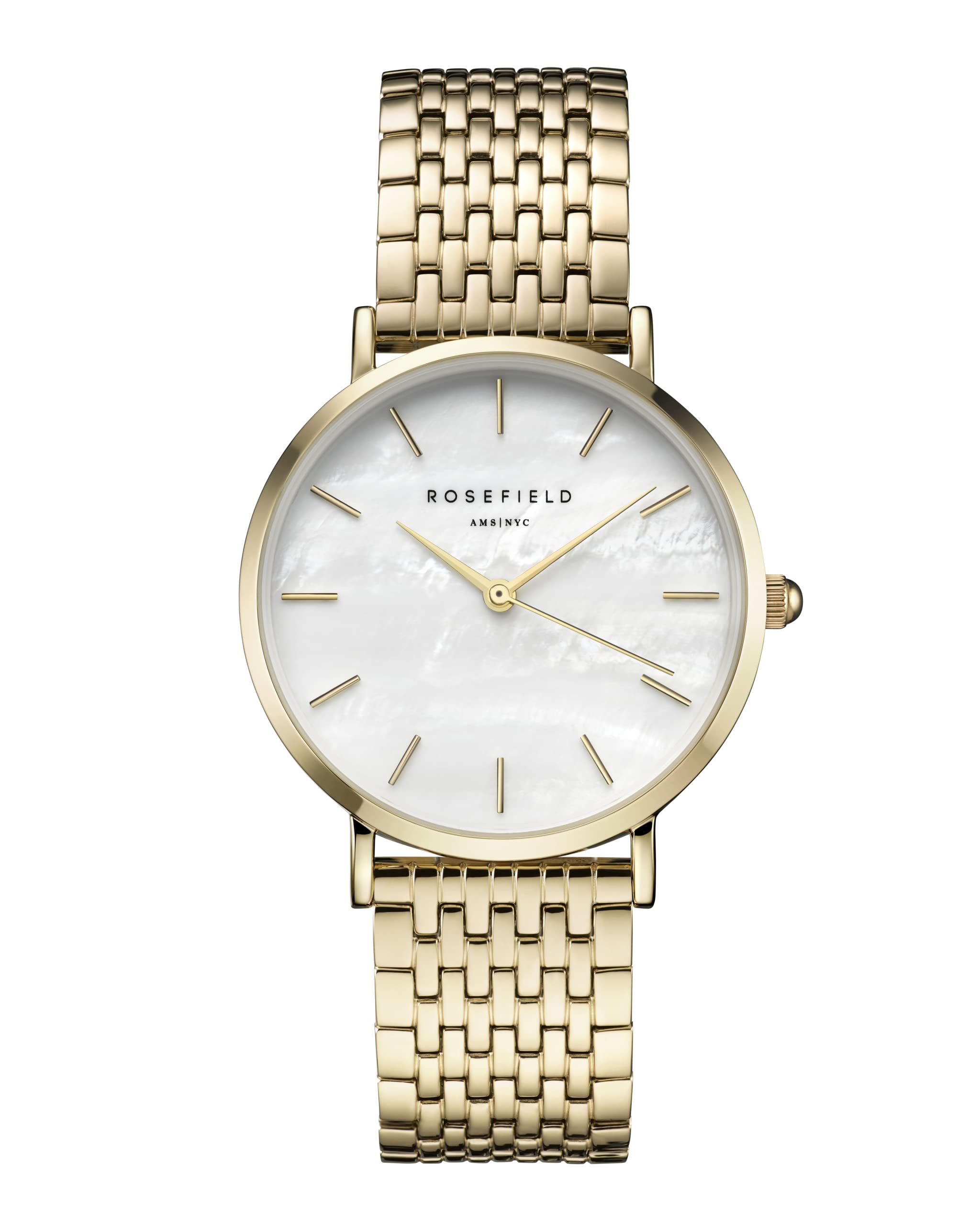 Rosefield Upper East Side Damen-Armbanduhr Weißes Perlmutt 33 mm