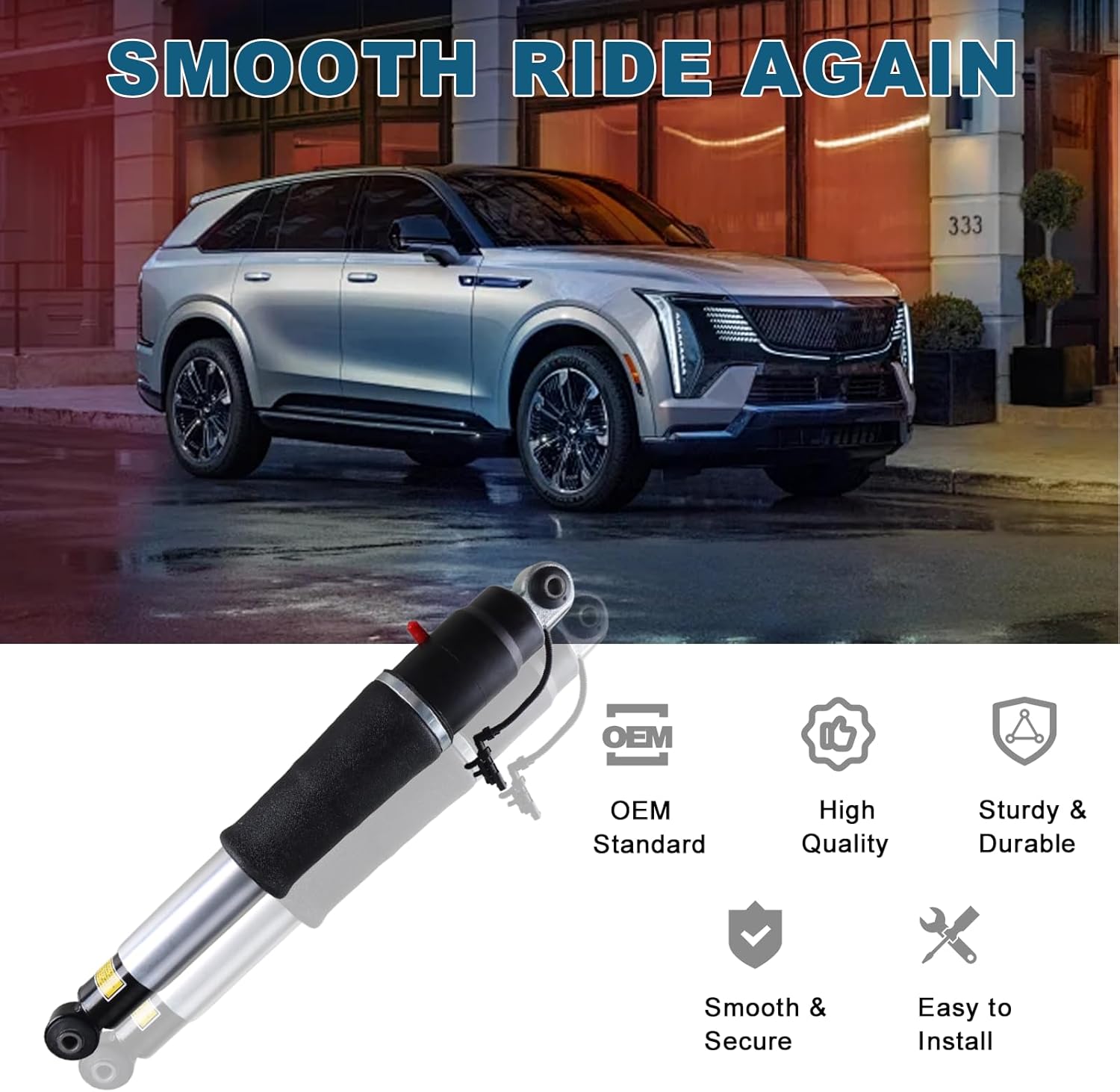 84176675 2Pcs Rear Air Shock Struts Absorber Compatible with 2015-2020 Cadillac Escalade ESV Chevy Suburban Tahoe GMC Yukon XL Replace# 23151122, 23267007, 23290661