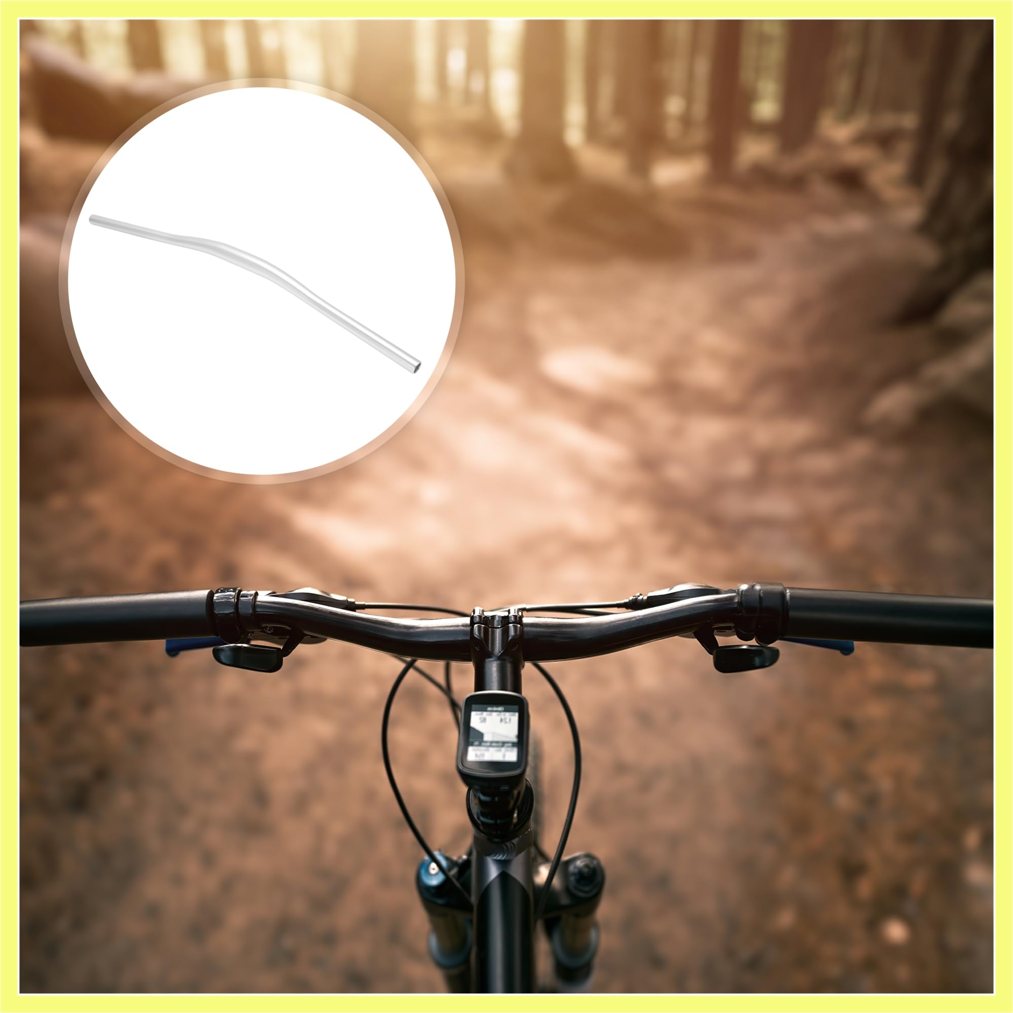 QUARKZMAN Manubrio per Mountain Bike, Diametro 31,8mm Manubrio Rialzato per Bicicletta, Manubrio Rialzato da 720mm per Bicicletta, Manubri Bici da Strada e Mountain Bike, Tonalità Argento