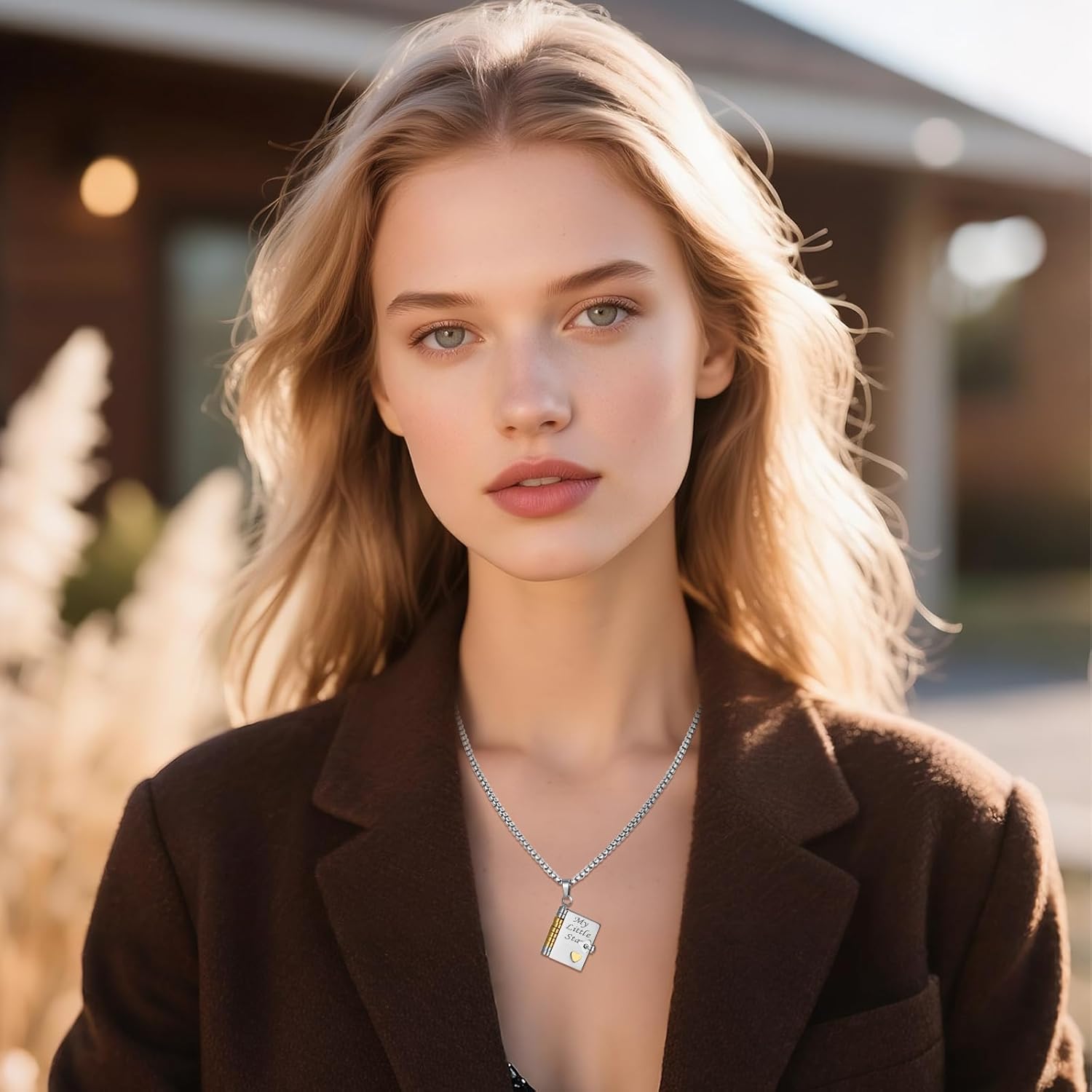 My Little Star Book Necklace: 6 Page Openable Stainless Steel Book Pendant Gifts for Daughter from Mom Dad Graduation Birthday Keepsake Jewelry - Image 2