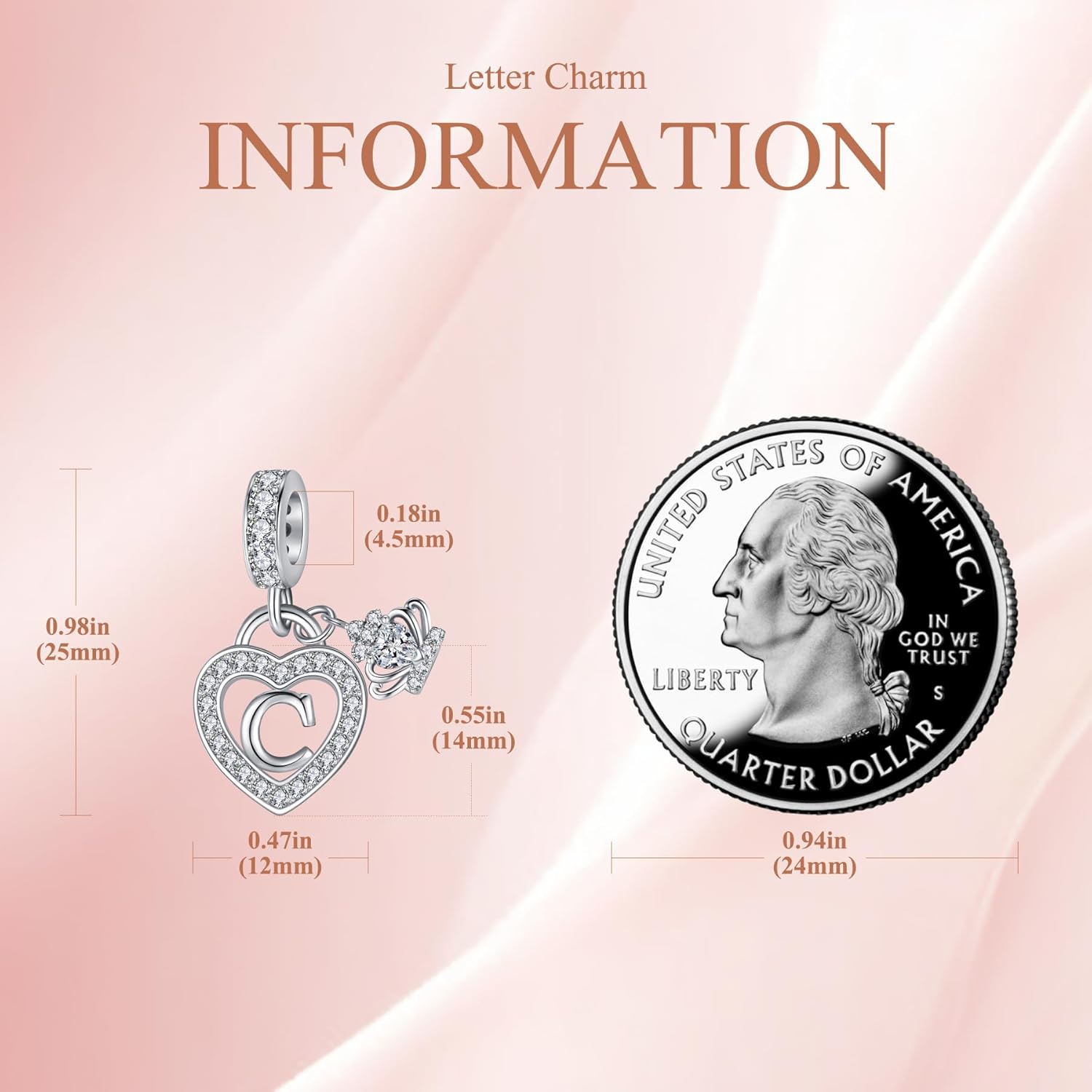 Letter Charms for Charms Bracelet: Silver Heart Alphabet Initial Dangle Charms Bead for Bracelets and Necklaces, Birthday Mother's Day Christmas Jewelry Gifts For Women - Image 6