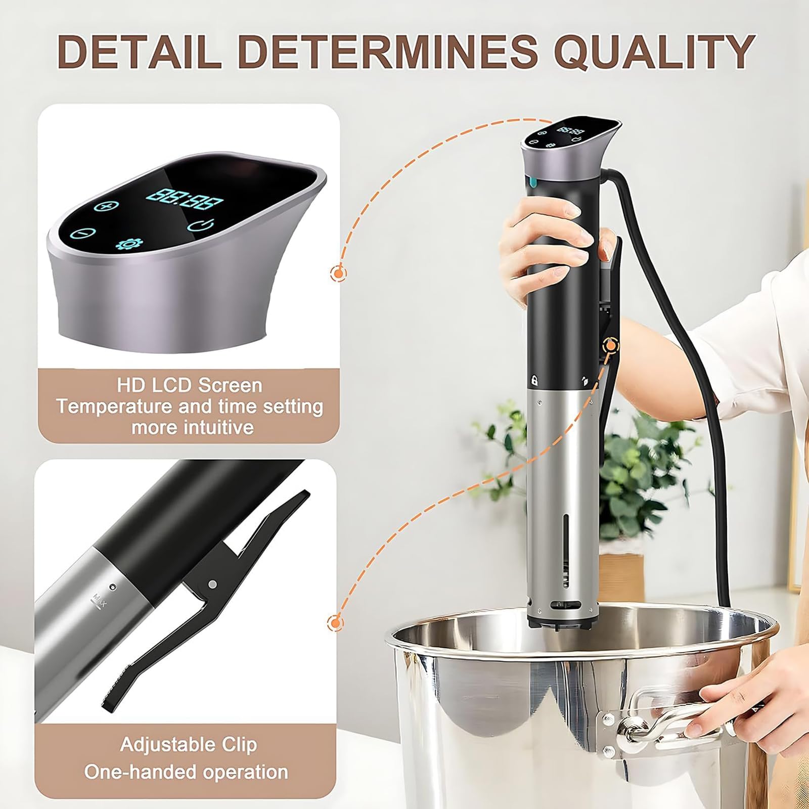 Máquina De Cocción Al Vacío De Precisión, Baño De Agua Al Vacío De 1000 W con Temperatura Precisa De 25 a 90 ℃, Capacidad Máxima De Aplicación: 12 L, para Cocineros Caseros Principiantes