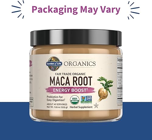 Miniatura 2 de Garden of Life mykind Organics Fair Trade Organic Gelatinized Maca Root Energy Boost 7.93 oz (225 g) en polvo con probióticos, certificados