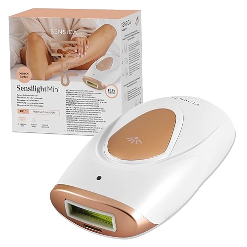 Sensica Sensilight Mini 300 Dispositivo permanente de depilación para hombres y mujeres 300000 flashes sistema avanzado de tecnología RPL kit sin