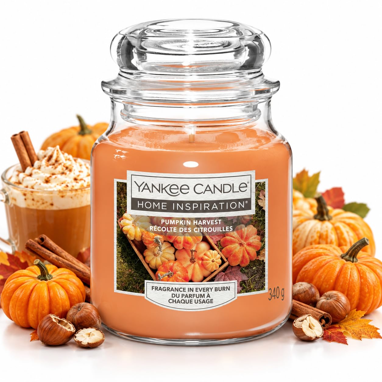 Yankee Candle Pumpkin Spice Scented Candle - Medium Jar 340g
