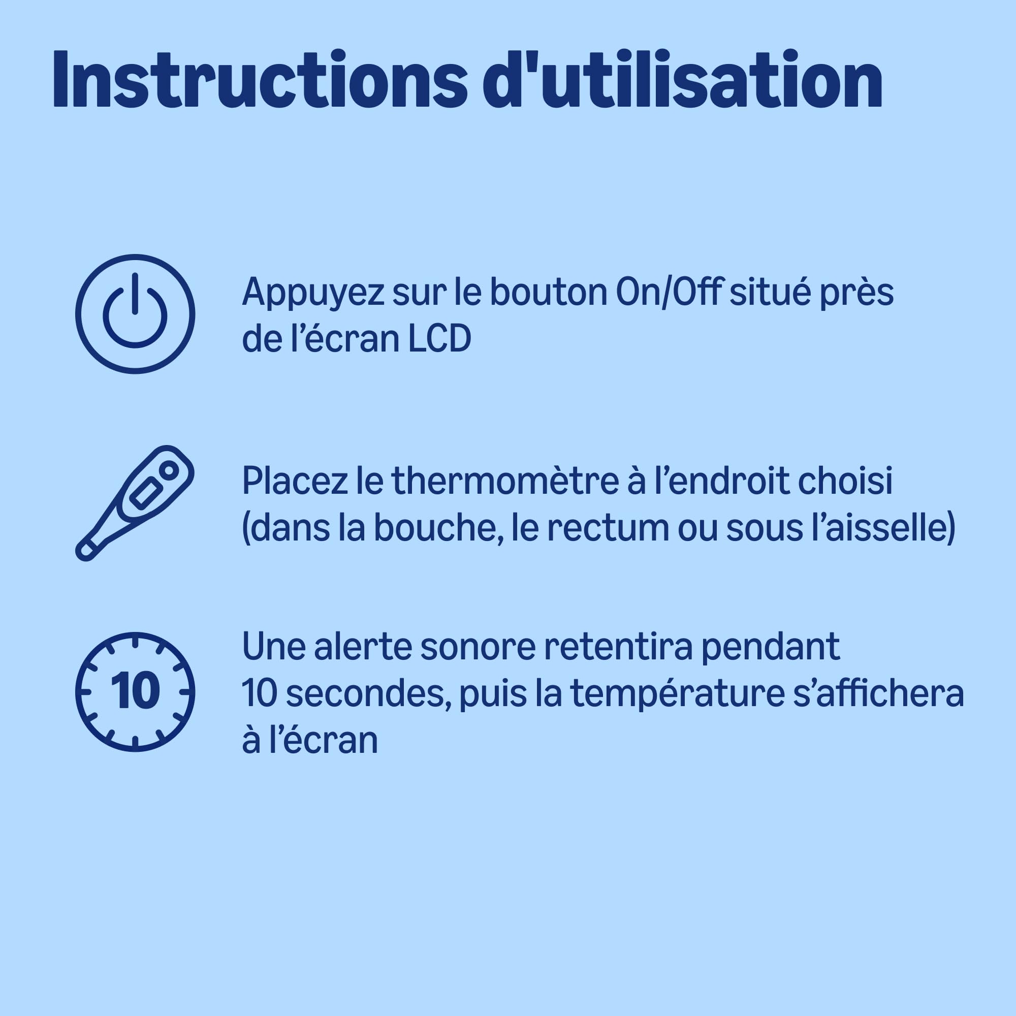 Healthcare By Amazon - Thermomètre numérique, Bleu (Anciennement une marque Amazon Basic Care, même produit) - L'emballage peut différer