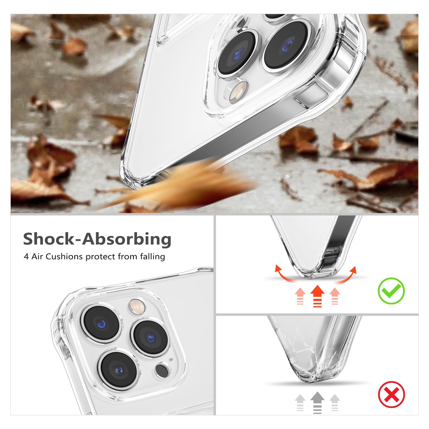 DEFBSC Compatible with iPhone 16 Pro Max, Transparent Back Card Holder Phone Case - Image 2