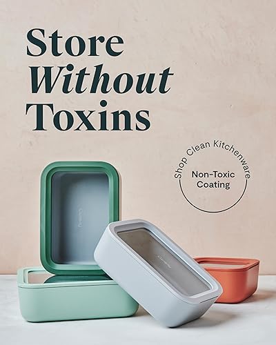 Miniatura 2 de Caraway Juego de almacenamiento de alimentos de vidrio 14 piezas recipientes de alimentos recubiertos de cerámica fácil de almacenar recipientes no