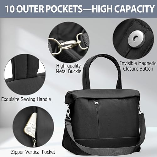 Miniatura 5 de Bolsa de pañales grande de viaje a la moda cruzada para meses, bolsas para mamá al aire libre con bolsa aislada y cambiador