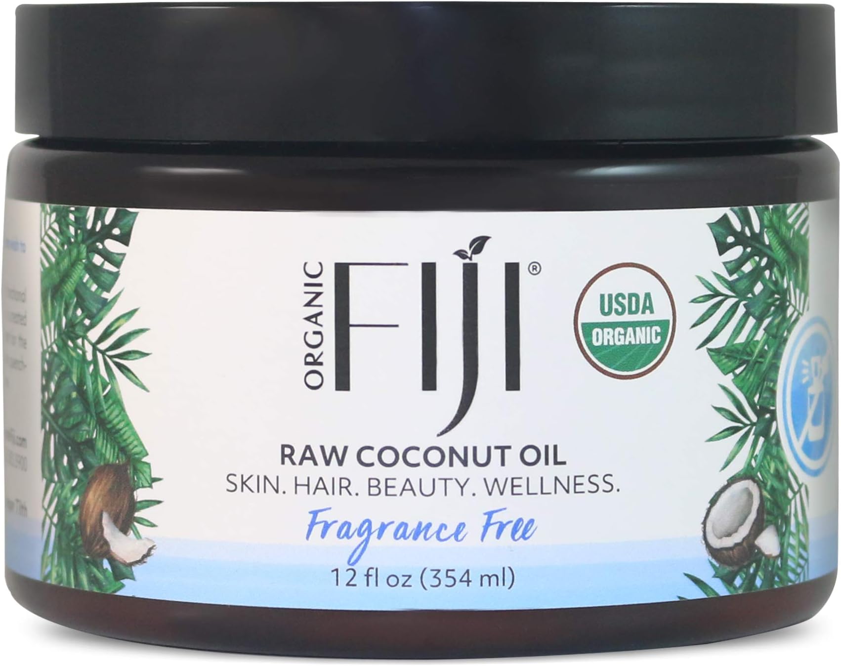 Cold Pressed Coconut Oil Extra Virgin, Fragrance-Free for Hair, Skin, Face & Body Natural Moisturizer & Massage Oil for Women, Men & Baby 12 oz