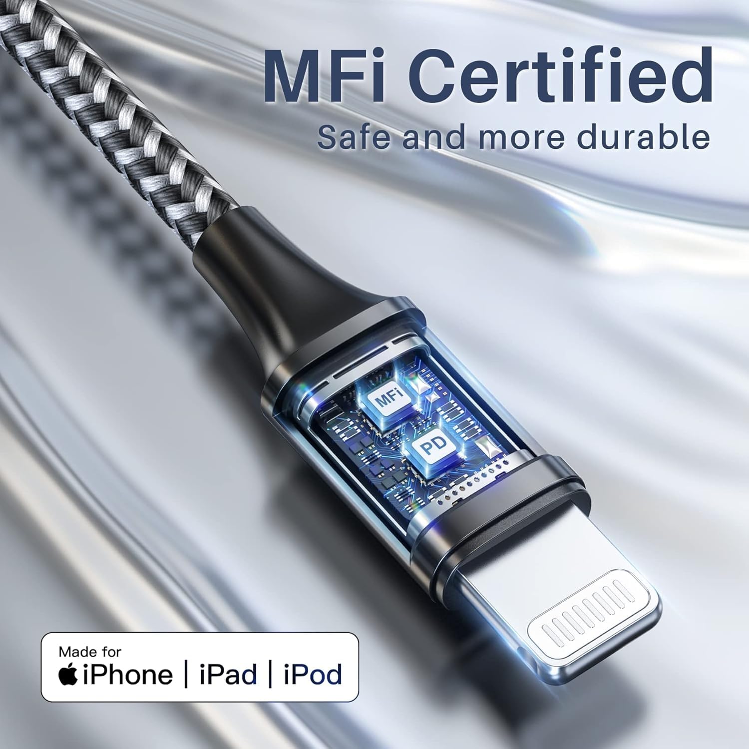 RAVIAD Cavo USB C iPhone Corto, [2Pack 0.5M] Certificato MFi Cavo iPhone USB C PD Carica Rapida Compatibile con iPhone 14/13/12/11 Pro Max/X/XS/XR/8/8 Plus/7/7 Plus/6s/6s Plus/6/5/5s/5c/SE 2020 - Nero