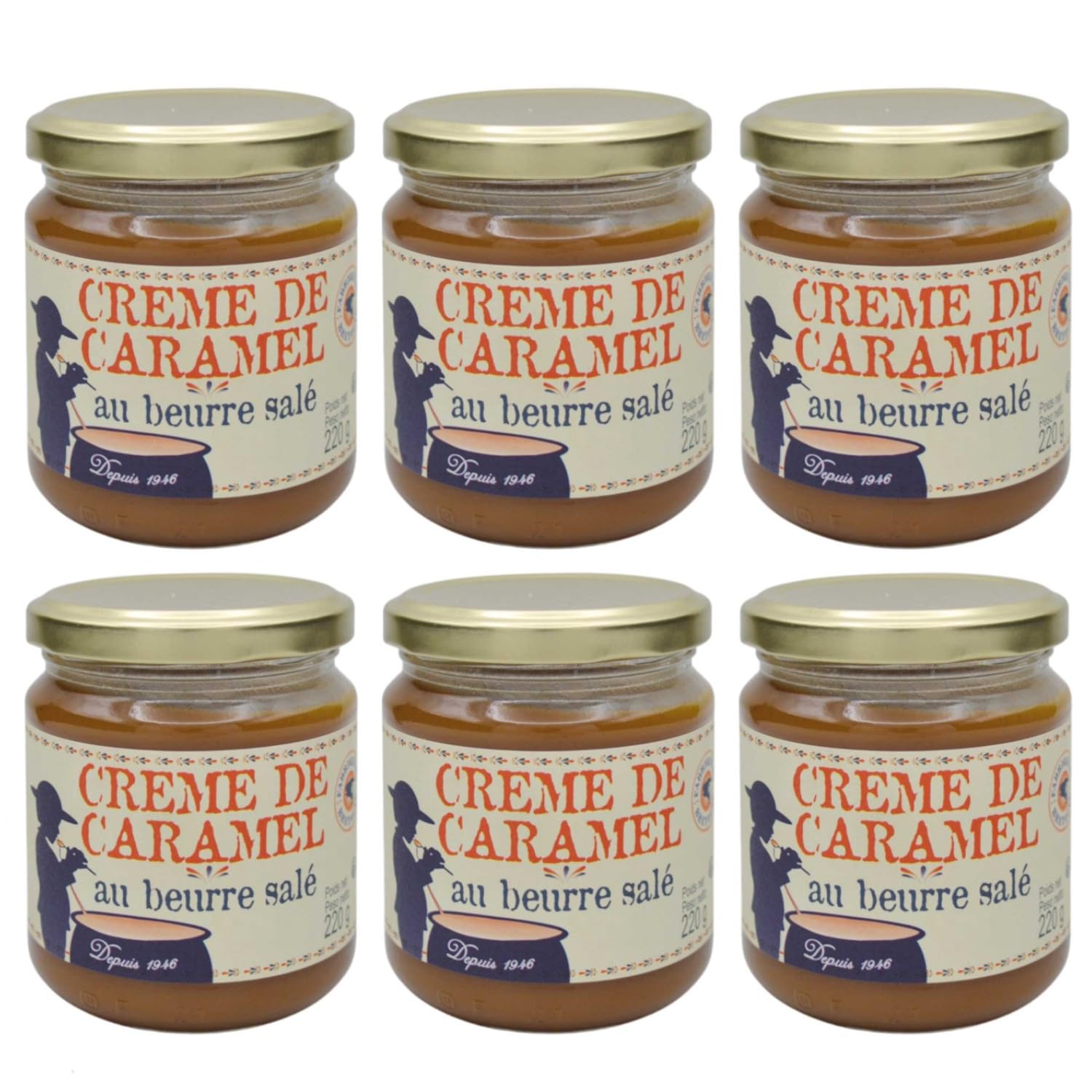 La Maison d'Armorine Gesalzene Butterkaramellcreme Creme de Salidou Frankreich inkl. FeinWert E-Book (6 x 220g)