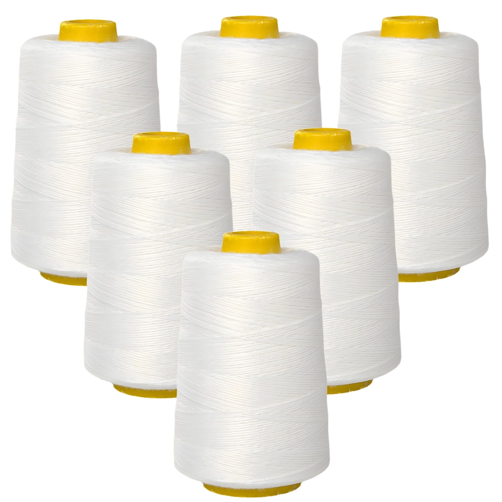 Hilo de coser de poliéster de 6 hebras de 656 yardas, hilo de coser de poliéster resistente para mano y máquina de coser, apto para tela, cuero y más, ideal para grandes proyectos de costura y