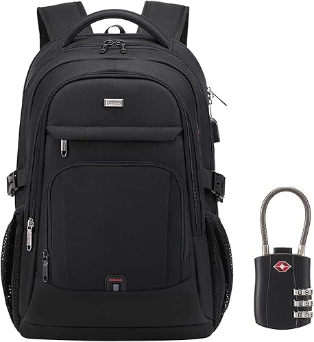 Miniatura 7 de DUSLANG Mochila para portátil de 17 pulgadas para viajes, resistente al agua, mochila universitaria para hombres, bolsa para computadora portátil