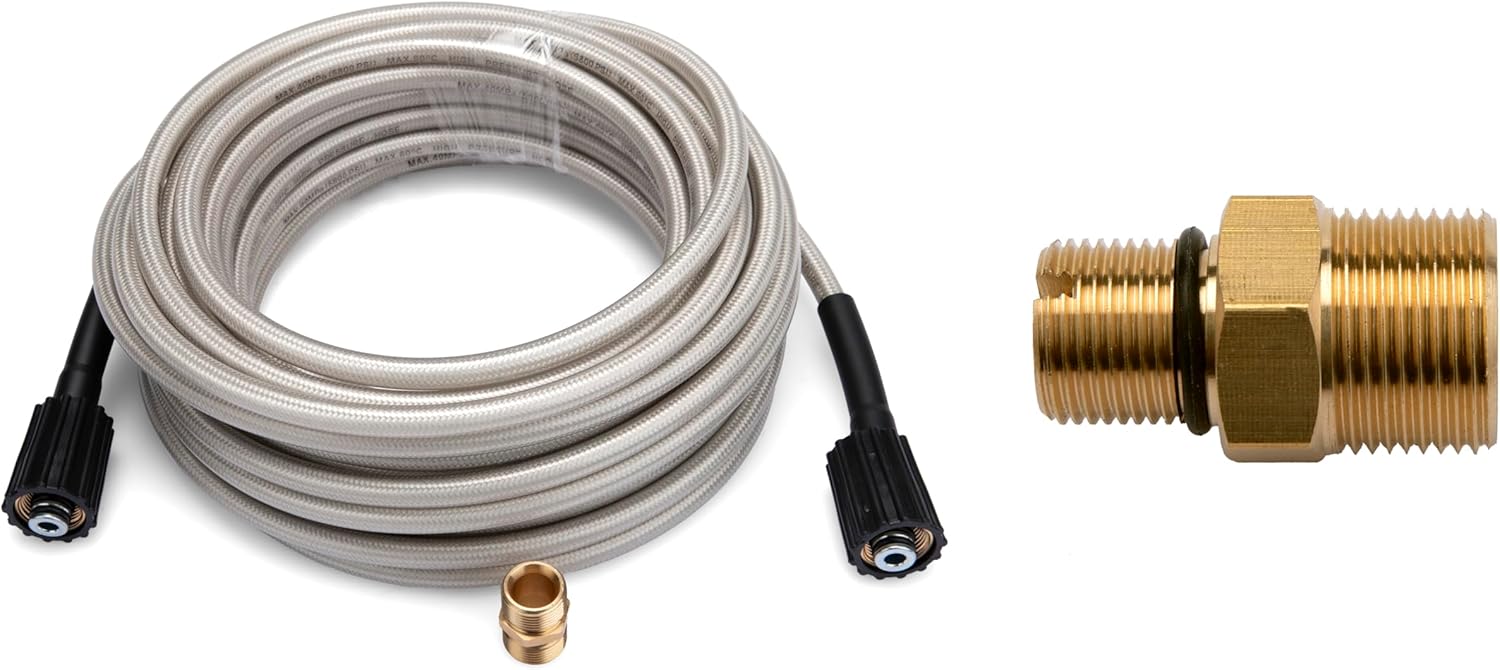 3700 PSI,50ft Pressure Washer Hose Bundle with 7106686 Outlet Connector, Replacement for Simpson Cleaning 40226, Compatible with Most Pressure Washers