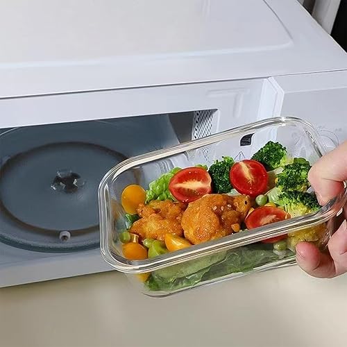 Miniatura 9 de FEOOWV Paquete de 4 recipientes de vidrio de 13 onzas  0.37 L con tapas, recipientes de almacenamiento de vidrio con tapas, sin BPA, organizadores y