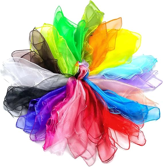 FYSL 20 Stück Jongliertücher 60 x 60 cm Tanz Tücher Chiffontücher