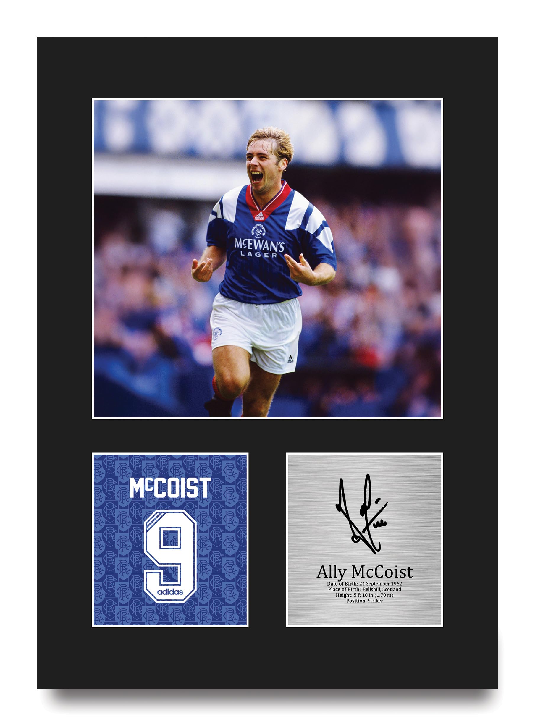 HWC Trading Ally McCoist Rangers Gifts Printed Signed Autograph Picture for Football Fans and Supporters - A4 Portrait