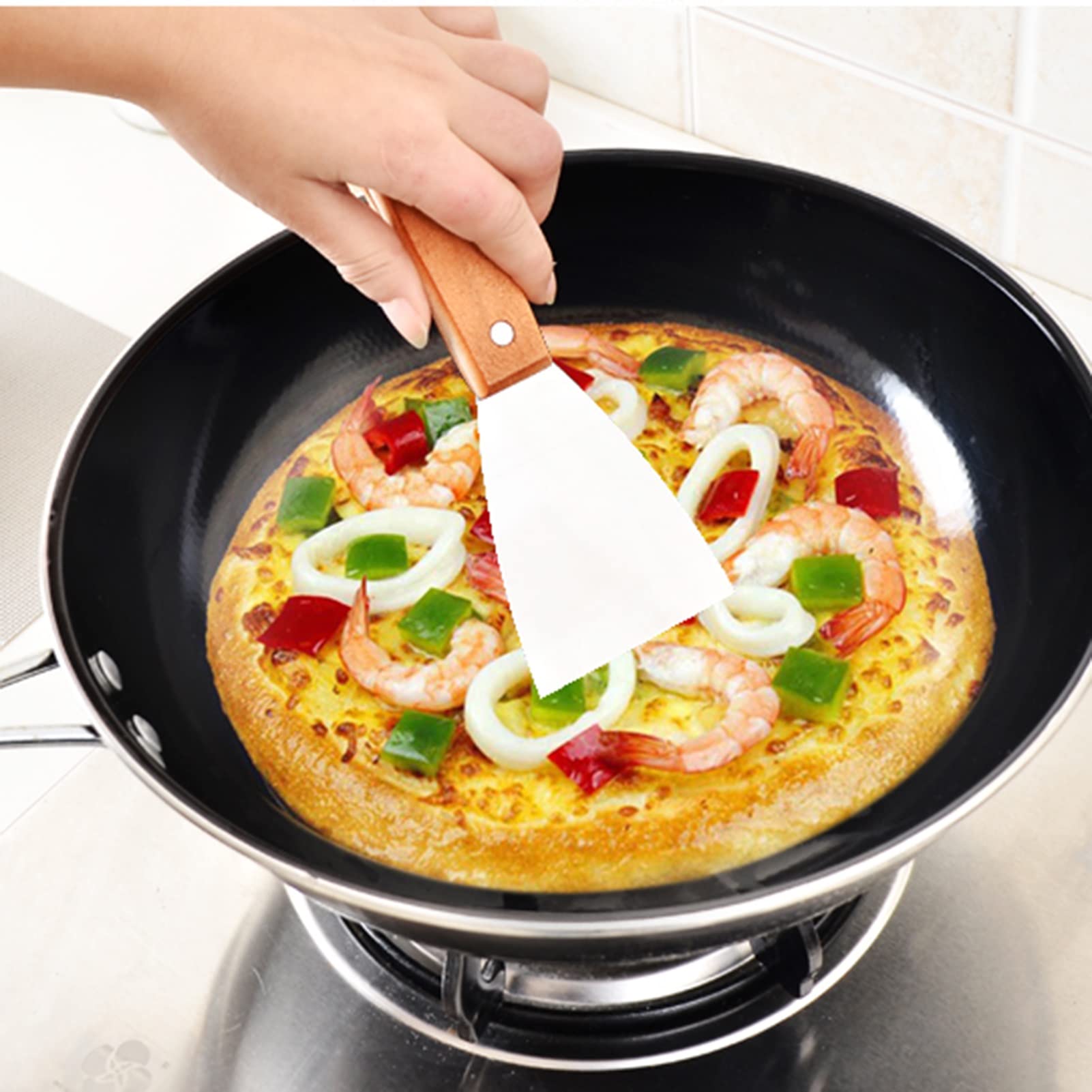 Łopatka do pizzy, szpatułka do ciasta, łopatka do pizzy ze stali nierdzewnej, rodzinna łopatka do pizzy, do ciasta, chleba i ciastek