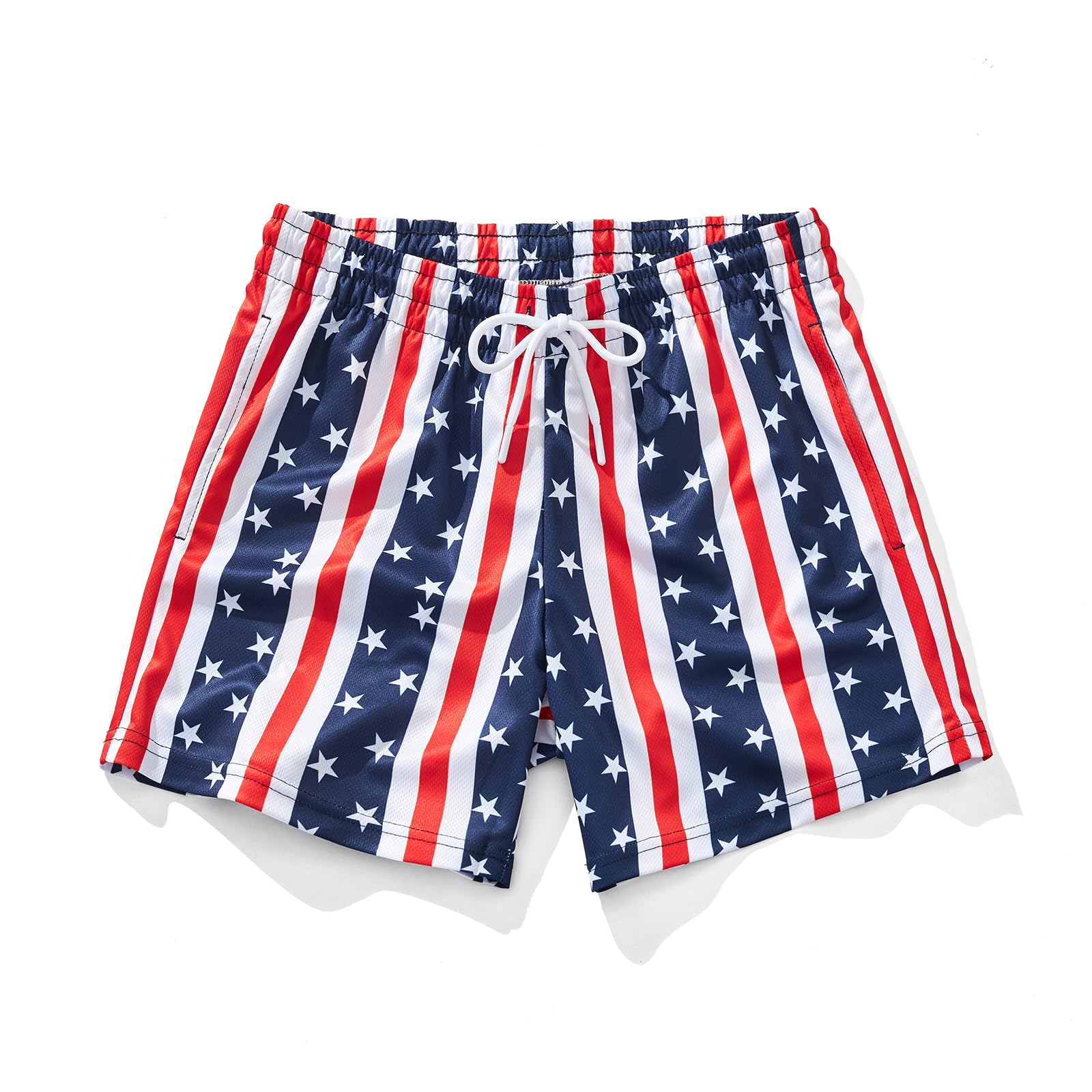 AIMPACT Mens Graphic Print Shorts 5 Inch Workout Gym Running Basketball Summer Beach Board Shorts for Men