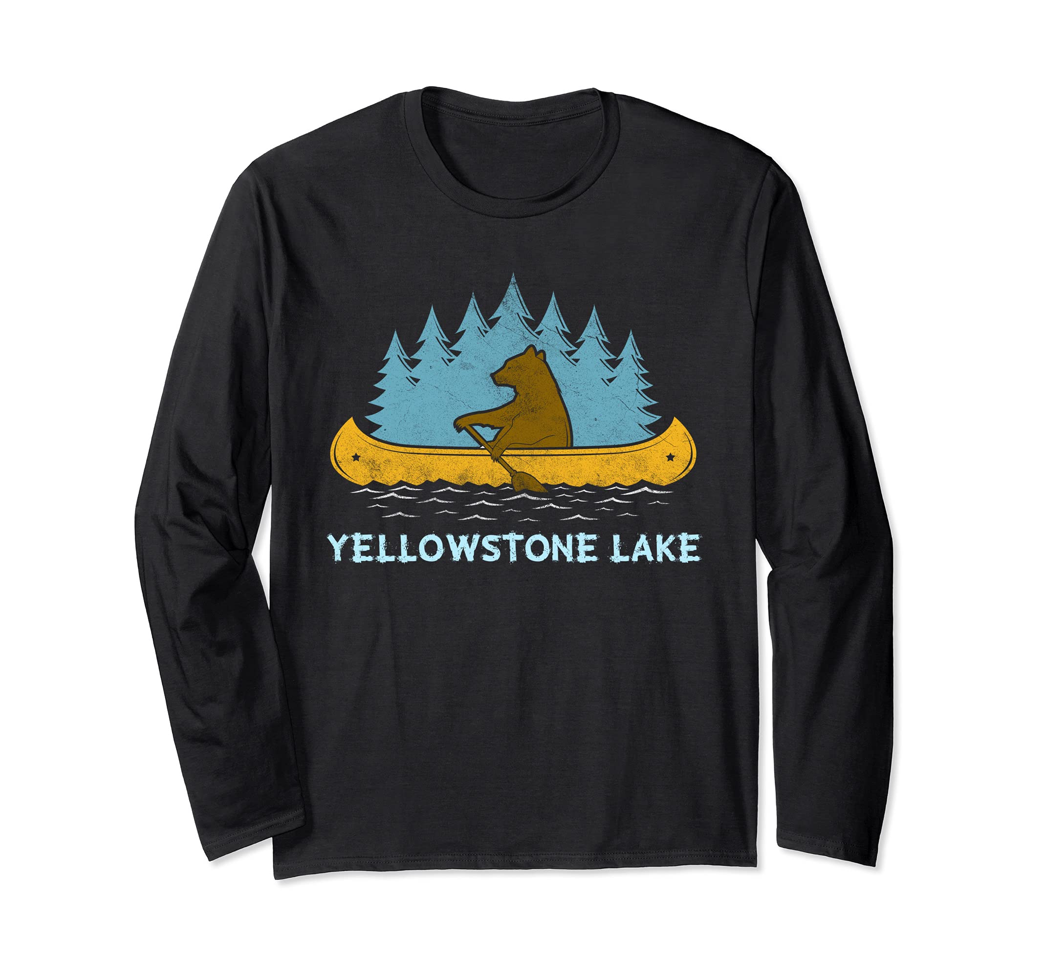 Cedar Creek Lake lake Bear Canoe outdoor hiking camping Long Sleeve T-Shirt