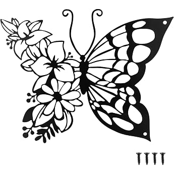 Metal Wall Decoration Black Butterfly Decoration Wall Decoration Metal Wall Decoration Butterflies Minimalist Wall Art Black for Bedroom Living Room Dining Room Hanging Decoration Butterfly