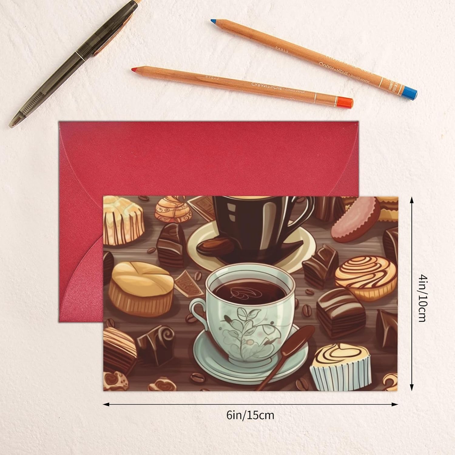 4" X 6" Blank Greeting Cards With Envelopes All Occasion Note Cards Coffee And Sweets Sugar Chocolate Thank You Cards For Christmas Holidays Birthday Graduation Anniversaries image 5