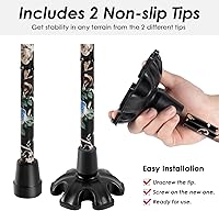 Vista 3 de Walking Cane PANZHENG Cane for Man/Woman Mobility & Daily Living Aids 5-Level Height Adjustable Walking Stick Comfortable Plastic T-Handle