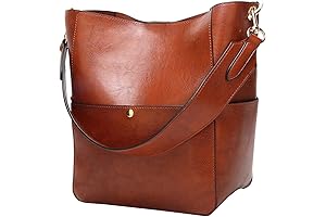 Pu Leather Designer Style Bucket Tote Purse